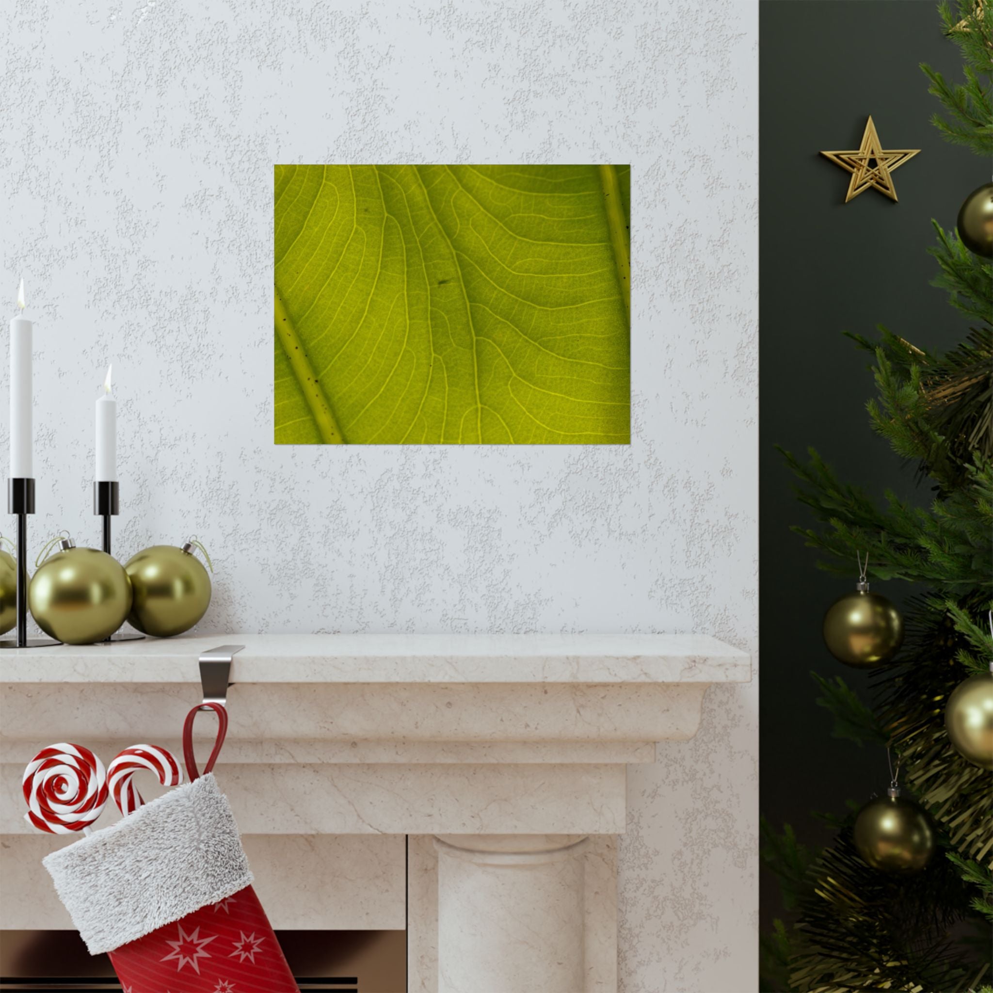 Botanical Leaf Close-Up Matte Poster — Green Nature Wall Art (Horizontal)