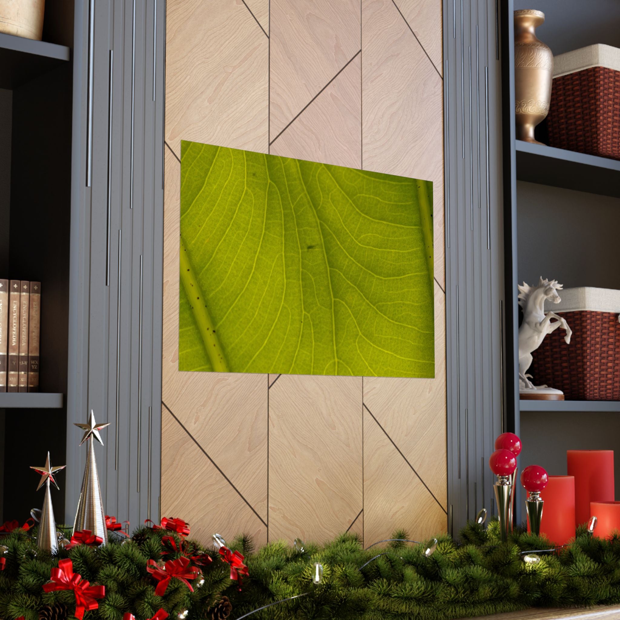 Botanical Leaf Close-Up Matte Poster — Green Nature Wall Art (Horizontal)