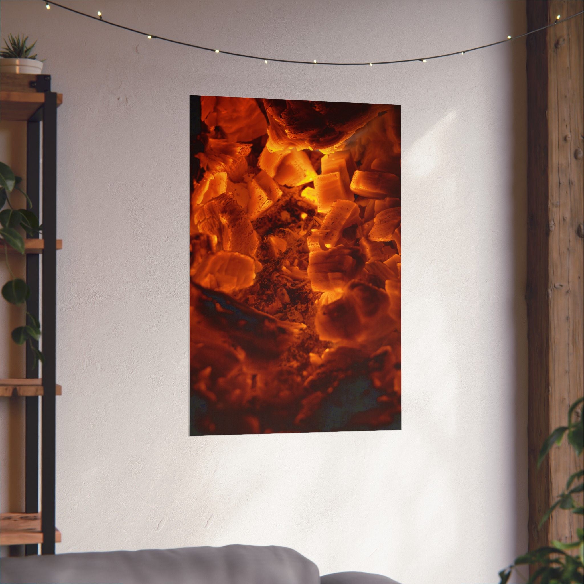 Embers Close-Up Matte Poster — Fiery Abstract Wall Art