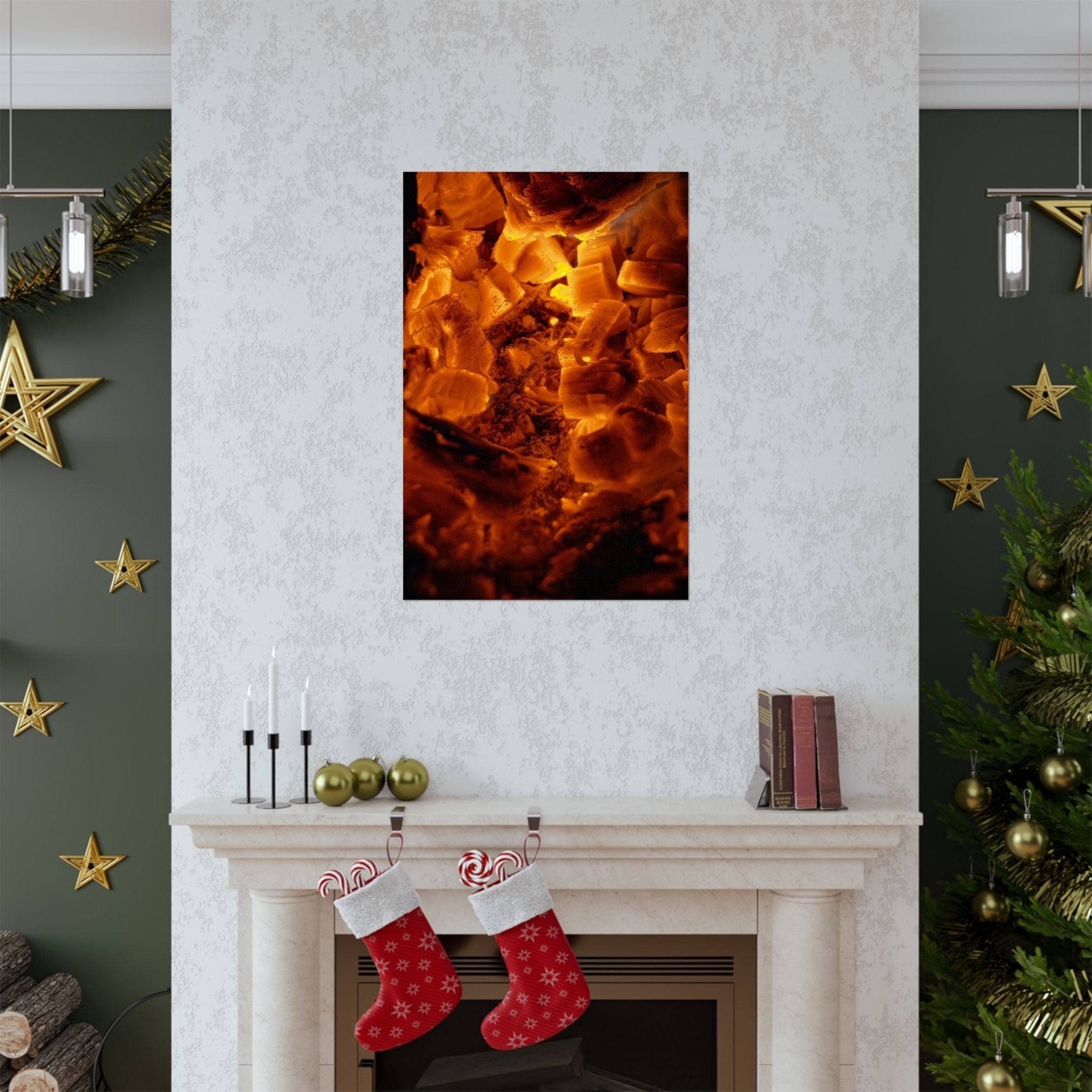 Embers Close-Up Matte Poster — Fiery Abstract Wall Art