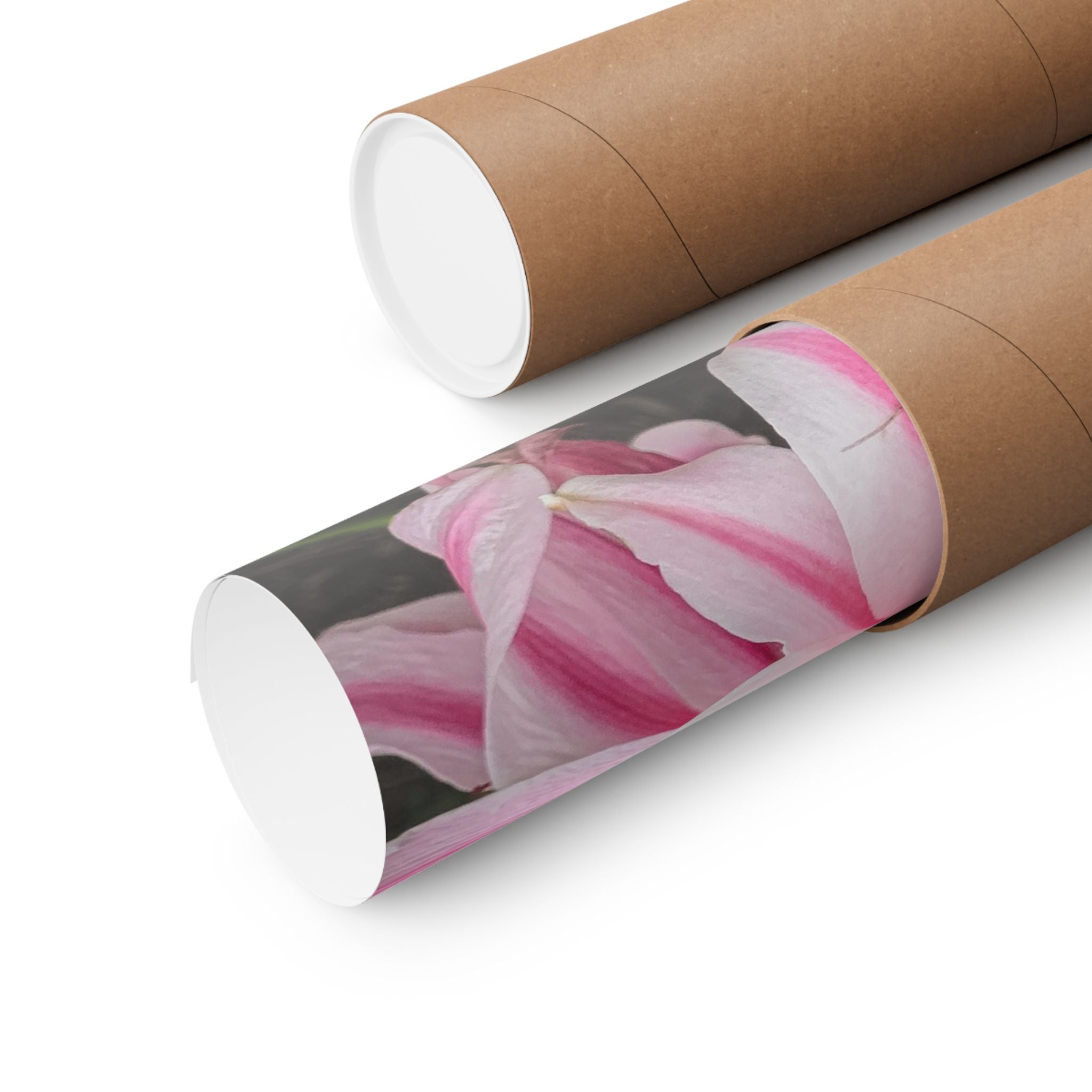 Pink Lily Botanical Matte Poster — Vertical Floral Wall Art