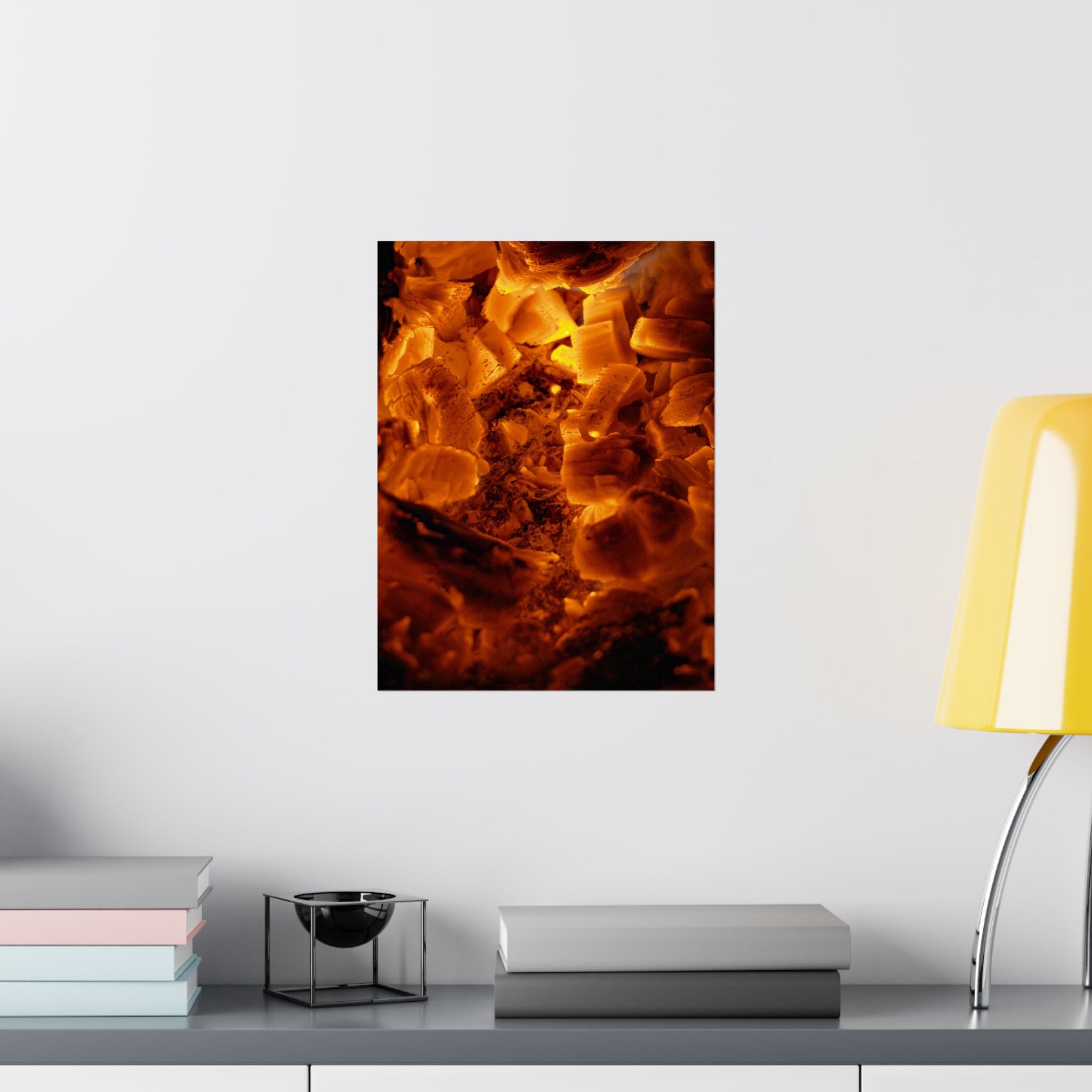 Embers Close-Up Matte Poster — Fiery Abstract Wall Art