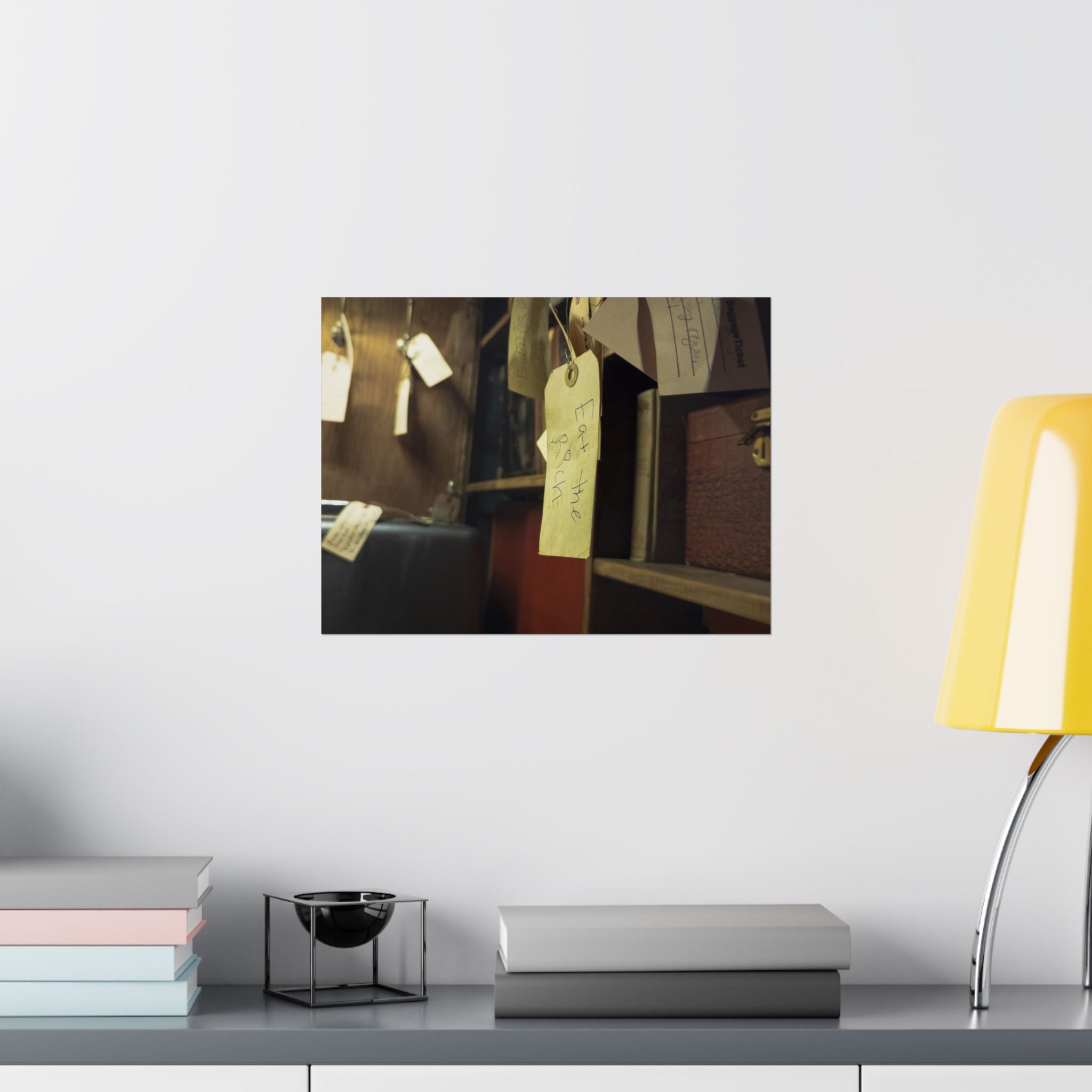 Vintage Luggage Tag Photo Poster (Eat The Rich) — Matte Horizontal Wall Art