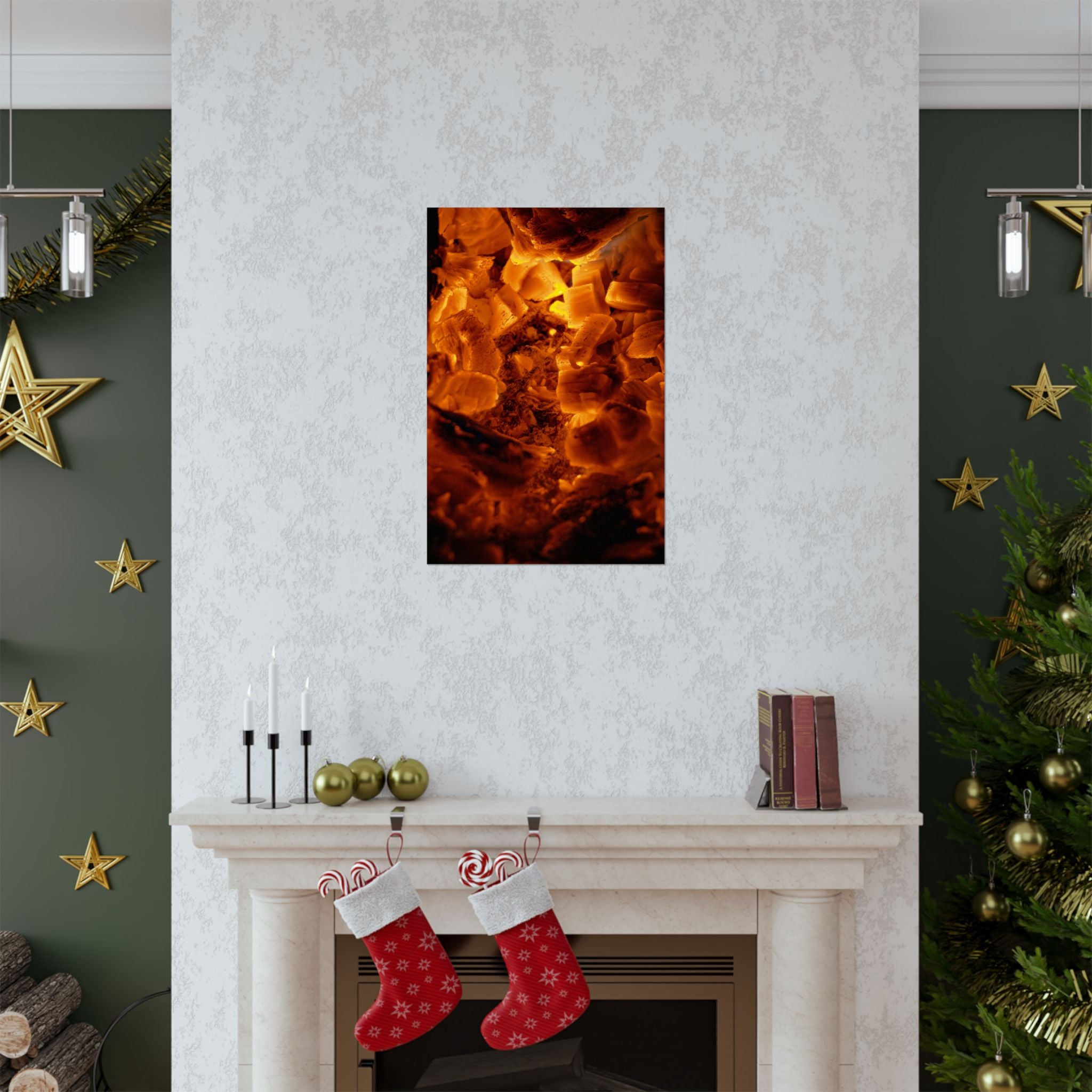 Embers Close-Up Matte Poster — Fiery Abstract Wall Art
