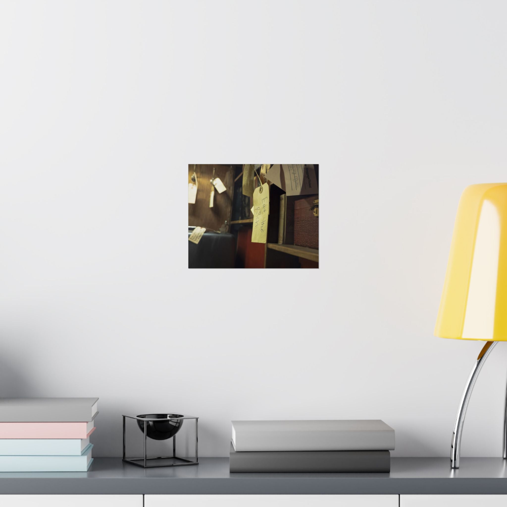 Vintage Luggage Tag Photo Poster (Eat The Rich) — Matte Horizontal Wall Art