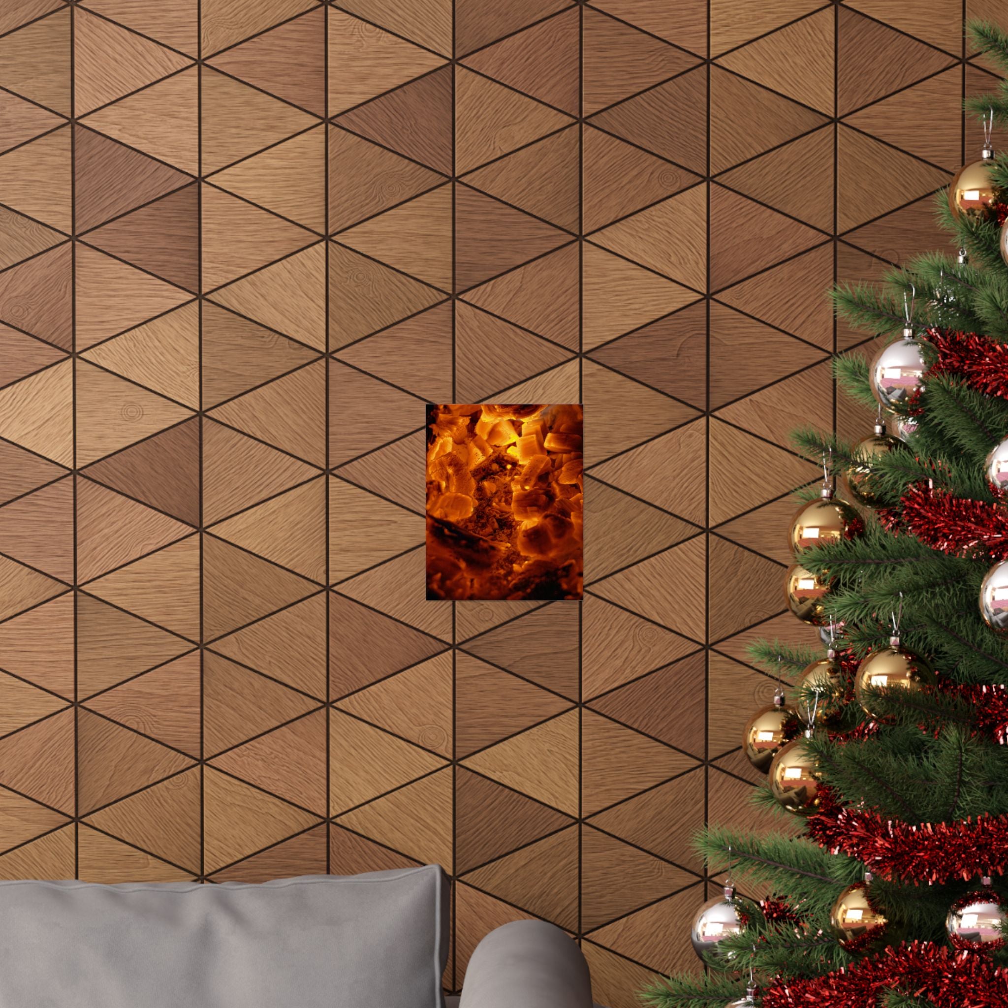 Embers Close-Up Matte Poster — Fiery Abstract Wall Art
