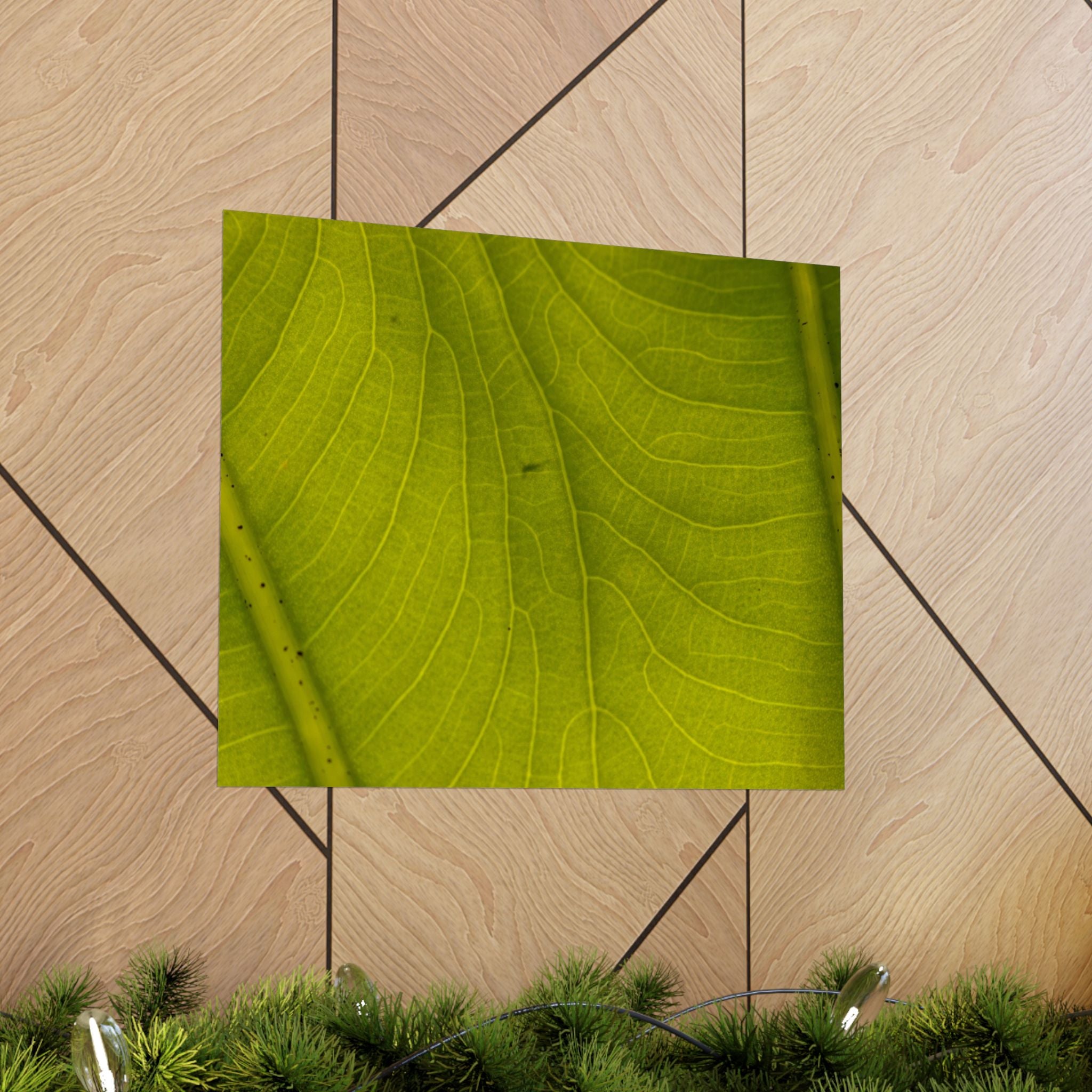 Botanical Leaf Close-Up Matte Poster — Green Nature Wall Art (Horizontal)