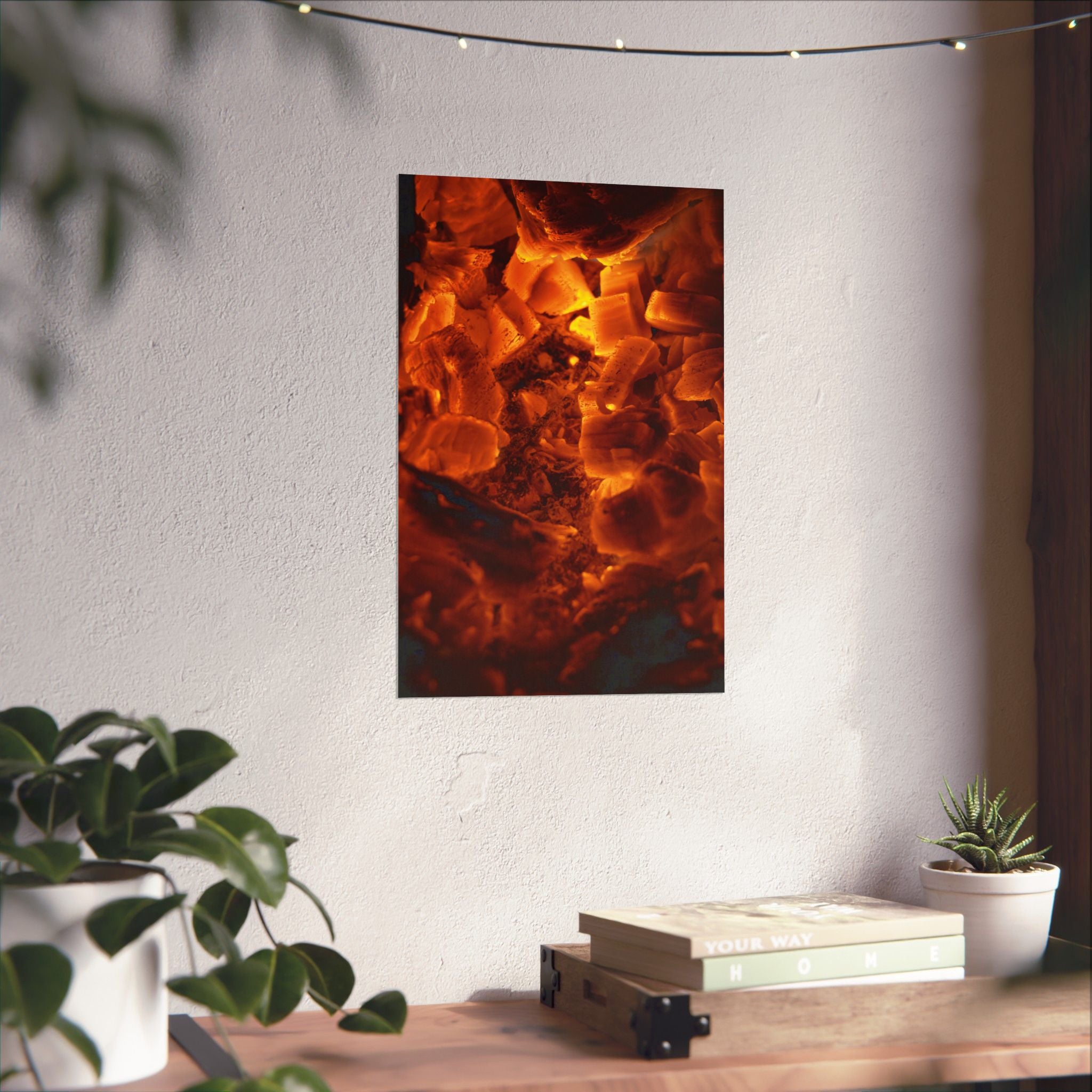 Embers Close-Up Matte Poster — Fiery Abstract Wall Art