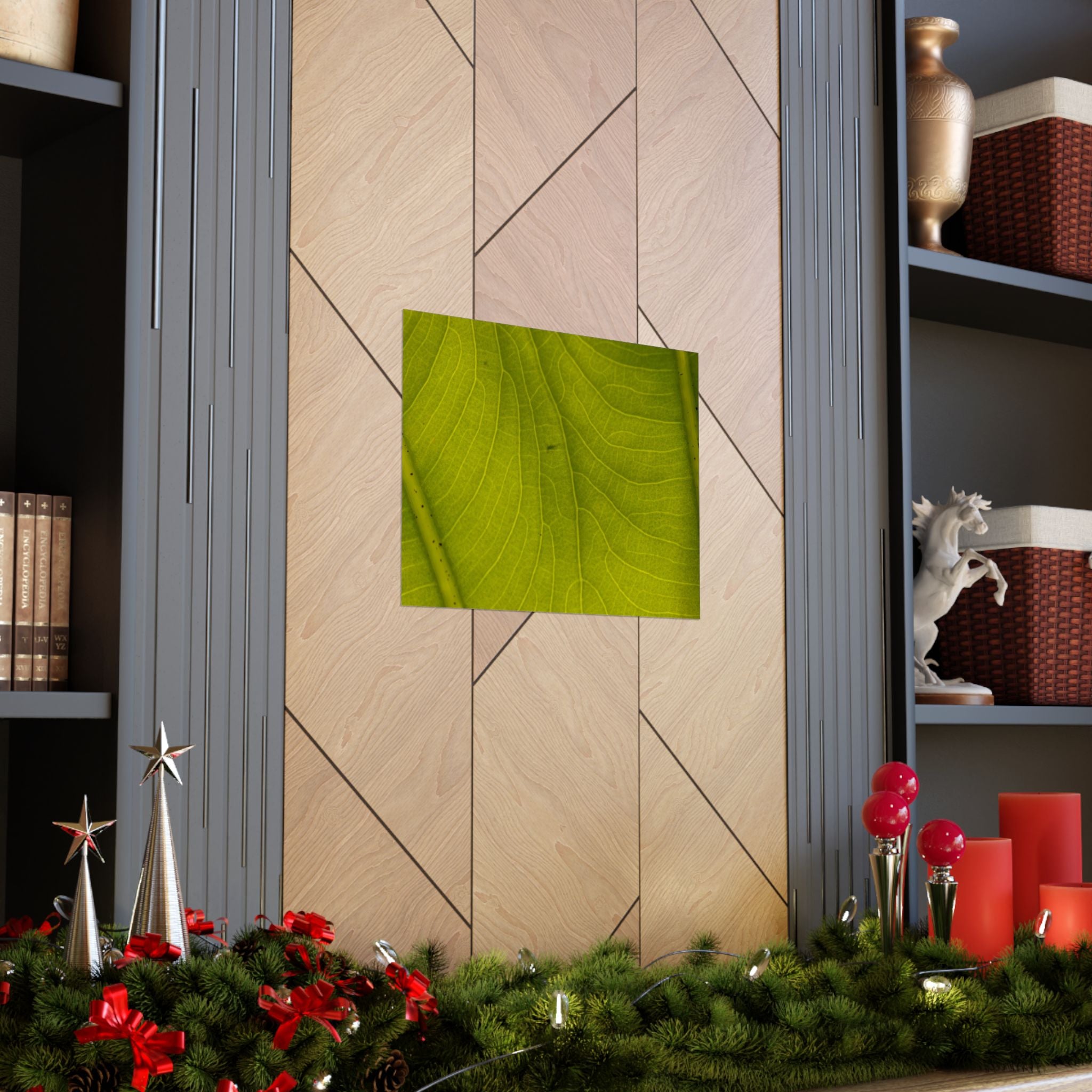 Botanical Leaf Close-Up Matte Poster — Green Nature Wall Art (Horizontal)