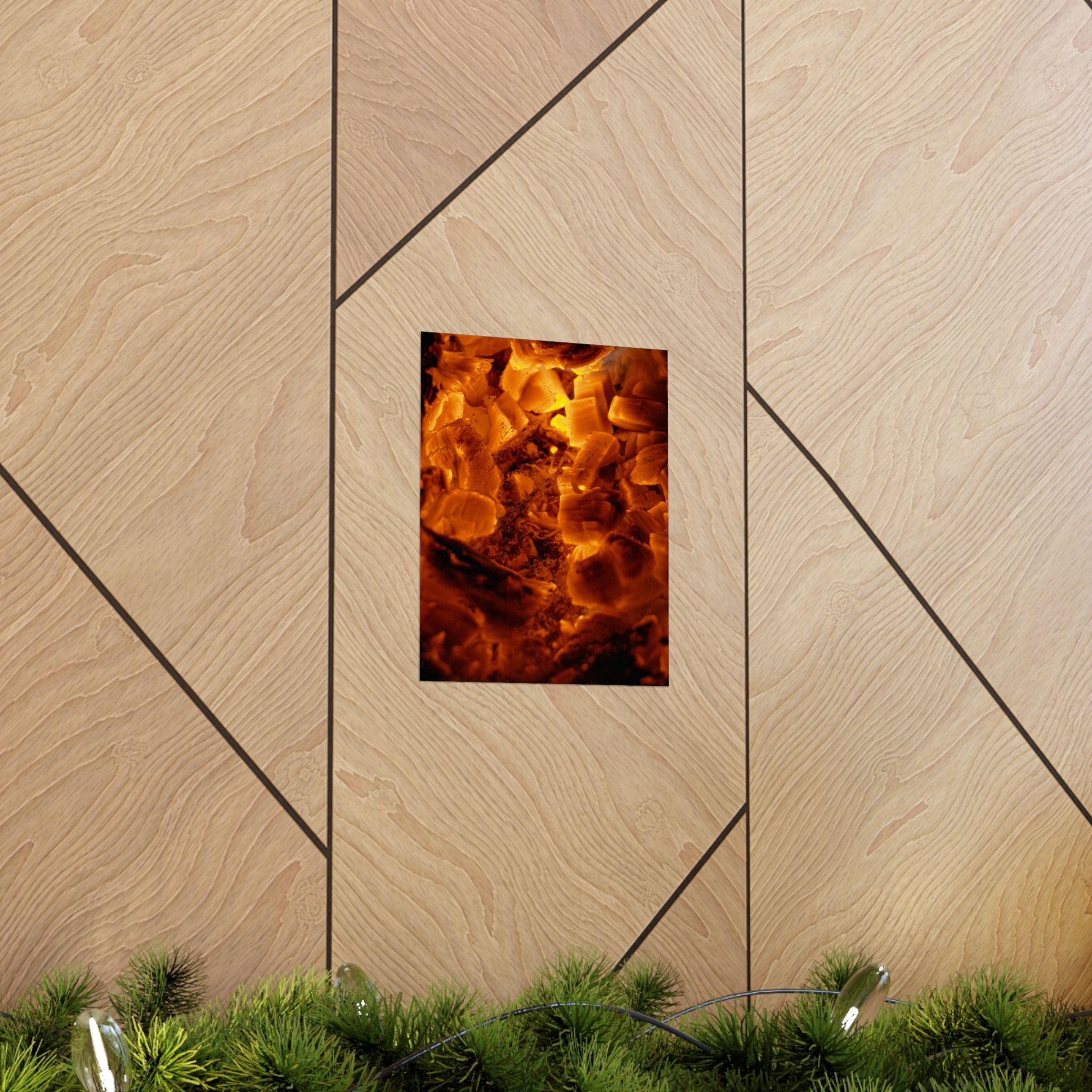 Embers Close-Up Matte Poster — Fiery Abstract Wall Art