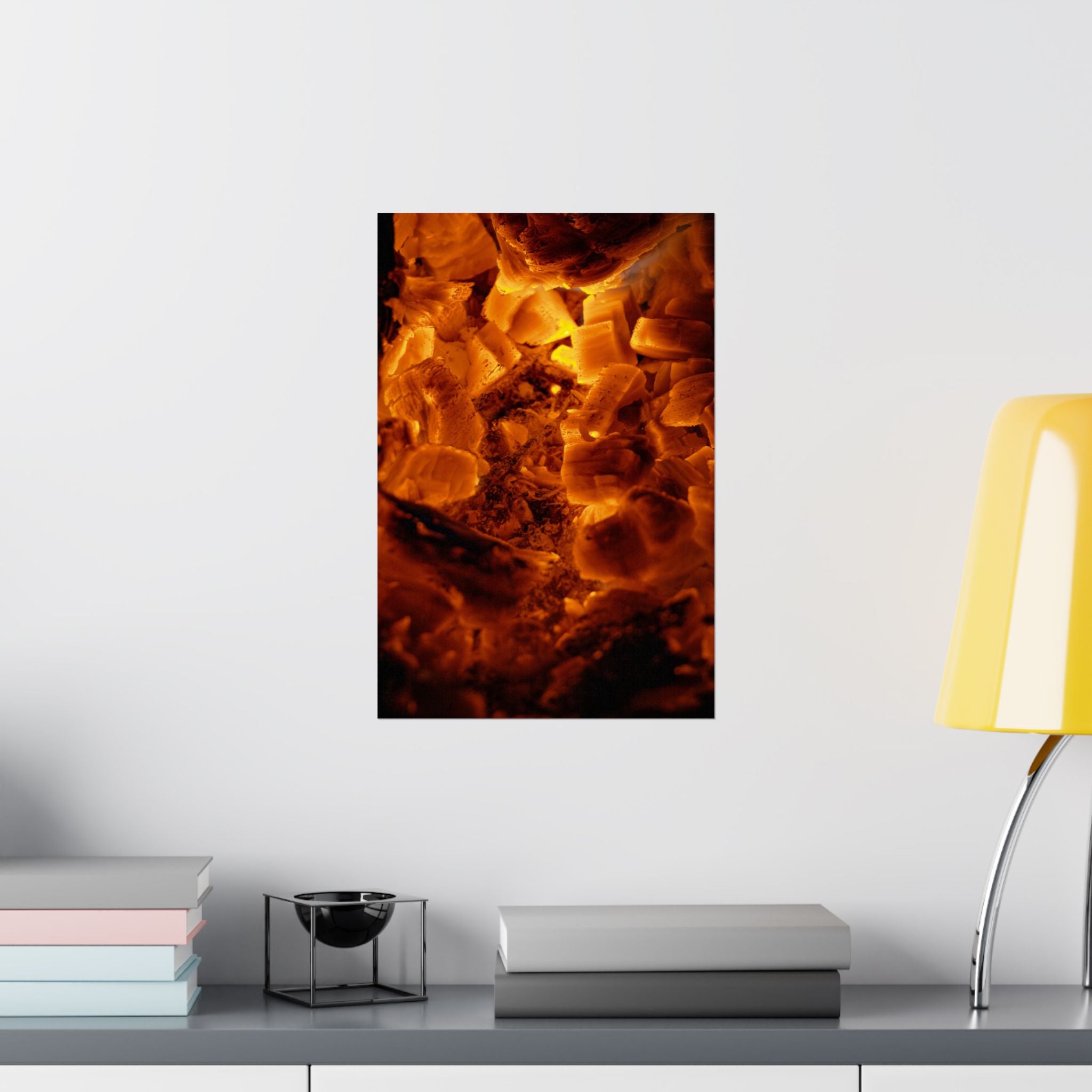 Embers Close-Up Matte Poster — Fiery Abstract Wall Art
