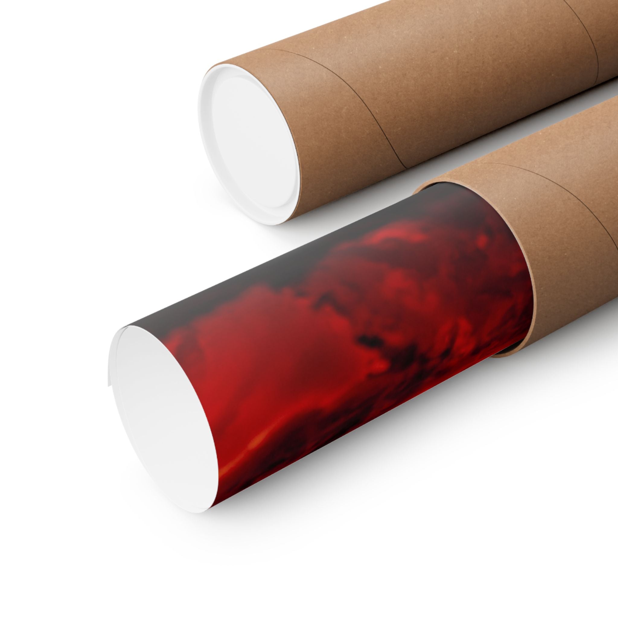 Molten Ember Matte Vertical Poster — Fiery Red Abstract Wall Art